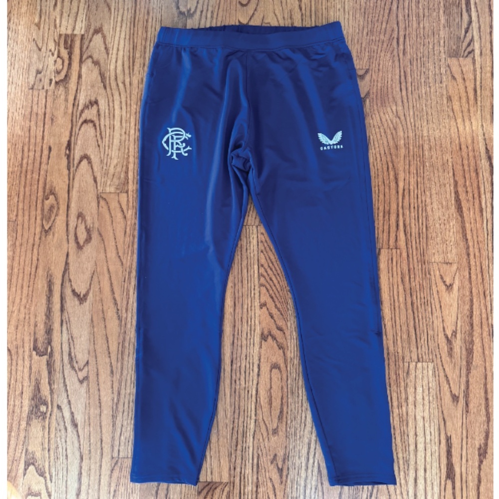 CASTORE RANGERS TRAINING FOOTBALL SOCCER PANTS BLUE MENS size LARGE NWT